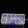 Miniatyrbillede 5 af 5: Plast 10 Rum Justerbar Smykkeskrin Opbevaringsboks Case Craft Orga White