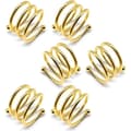 6 stk. Tykke Servietringe, Smukke Servietholderringe, Servietholdere til Bryllupper, Middage, Guld