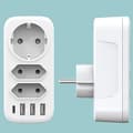 Miniatyrbild 4 av 4: Socket Converter One to Three 3USB TypeC Multifunctional Socket Extender European German Standard Conversion Socket