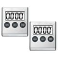 2 Pieces Kitchen Clock Digital Timer Kitchen Clock Stopwatch Digital Timer with Magnet Egg Timer Digital Kitchen Clock