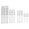 Diamond Drill Bit for Jewelry Making, 20-Piece Set with 1mm-2.5mm Twist Drills [DB] Silver Silver