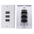 Miniatyrbild 5 av 5: 3-Portars HDMI 2.0 Väggplatta, HDMI-komponent, Kompositljud, Väggfäste, Stöder 4K 60Hz 1080P Perfekt (3 HDMI) - Perfet