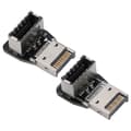 Pikkukuva 8 / 8: 2 kpl sovitin metalli USB3.1 10 Gbps uros-naaras TypeE Plug Play laajennettu datasovitin