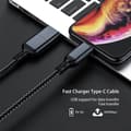 Miniatyrbillede 4 af 5: Type-C Datakabel 2-i-1 Plug Play Stabil Udgang Bærbar 3A Hurtigopladning 1.2m Mobiltelefonoplader USB-C Kabel til Android