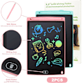 Miniatyrbillede 3 af 7: 2-pak LCD skrivetablet, viskelæder tegnetablet 8,5 tommer farverig skærm tegnebræt lærings gave til børn, pædagogisk legetøj, pink+blå