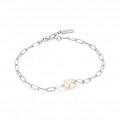 Miniatyrbild 1 av 4: Silver Pearl Sparkle Chunky Chain Armband B043-03H