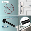 Miniatyrbilde 4 av 4: Dørstopper 150mm/6 tommer lang svart dørstopper veggmontert høy moderne dørstopper slitesterk dørstopper i rustfritt stål