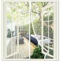 Magnetic Window Screen 120x120cm White Mosquito Net for Doors and Windows with Self-Adhesive Polyester Mesh Automatic Closing