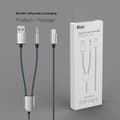 Miniatyrbilde 5 av 5: 2-i-1 Type-C Billjudkabel 1 Split 2 Type C til USB A 3,5 mm Aux-kabel Blå