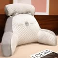 Bed Backrest Pillow with Armrests, Ergonomic Back Support Pillow for Sitting in Bed, Watching TV, Using Laptop, White, 40x60 cm Small size (40x60 cm) Small size (40x60 cm)