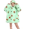 Fleece-teppegenser Varm Myk Sherpafleece Oversized Bærbar Teppe med Hette For Jenter Gutter Tenåringer Gaver Julegave