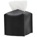 Decorative Black Square PU Leather Tissue Box for Home and Office Decoration