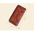 Miniatyrbild 3 av 5: Vintage Leather Wallet with Zipper - Brown
