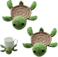 Coasters - Round - Coasters for Glasses - Coffee and Tea Coasters - Gift - Turtle - Durable - Non-slip ...