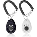 2-pack Dog Training Clicker with Wrist Strap, Pet Training Clicker with Large Button, Effective Behavior Improvement Tool (Black and White)