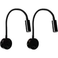 2 Pieces Black 3W Wall Reading Lights, Flexible Adjustable Gooseneck Aluminum Bedside Lamp with Switch LED Eye Protection