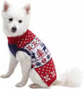 Miniatyrbillede 2 af 4: Vintage Grim Jule-Rensdyr Dyre Festlig Pullover Hundetrøje, L, Tango Rød & Marineblå Tøj til Hunde