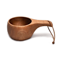 Miniatyrbilde 1 av 5: Finland Kuksa Bærbar Kaffekopp Akasie Trehåndtak Kuskinn Tau Krok Juice Melk Kopp Kaffedrikkekopp Drikkeartikler LGL 1