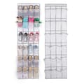Hanging Shoe Rack, 24 Pocket Hanging Door Storage - White