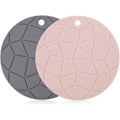 Miniatyrbillede 1 af 7: 2-pak silikone coasters til varme gryder, varmebestandige coasters til køkkenborde og grydelapper, skridsikre silikone coasters