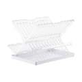 Foldable dish rack with dish mat