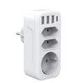 Miniatyrbild 1 av 4: Socket Converter One to Three 3USB TypeC Multifunctional Socket Extender European German Standard Conversion Socket