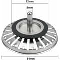 Miniatyrbillede 2 af 5: Køkkenafløbsfilter i rustfrit stål, si til køkkenafløb, si med kurv i rustfrit stål, si til køkkenafløb (diameter: 84 mm)
