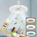 Miniatyrbild 1 av 5: Ceiling Fan with Light for Bedroom - E27 3 Colors Built-in Ceiling Fans with Remote Control Intelligent Control Eye Protection Dimmable