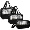 3-piece transparent toiletry bag set, waterproof PVC makeup bag