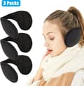 3X Ear Warmers Uni Winter Ear Warmers Earmuffs Ear Flaps Black