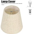 Miniatyrbillede 4 af 5: Sæt med 6 små lampeskærme, hessian lampeskærme med pæreklemme til bordlampe og gulvlampe, beige nordisk loftlampe