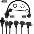 Miniatyrbild 3 av 5: 90 Degree Right Angle Micro USB 5P Male to USB 3.1 Type-C Female Conversion Adapter Cable Data Transfer 30cm