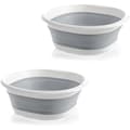 Foldable Laundry Basket, 2-pack, 25cm Round Collapsible Portable Laundry Hamper for Camping
