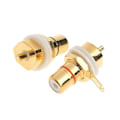 Miniatyrbillede 2 af 5: 2 stk. CMC Guldbelagt Kobber RCA Hun Connector Panelmontering Chassis Connector