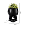 Miniatyrbild 3 av 3: Kissande Växtkruka Suckulent Planter, Rolig Planteringskruka Vas för Utomhus Inomhusväxter, Trädgårdsdekoration Nyhetspresent [DB] Black