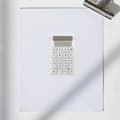 Miniatyrbilde 2 av 5: Liten kalkulator, håndholdt kalkulator, studentkalkulator, 8-sifret displaykalkulator for kontor, hvit