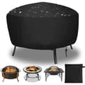 Round Fire Pit Cover, Drawstring Waterproof Windproof UV Resistant Oxford Fabric 80 x 40 cm for Oven, Dining Table & Chairs & Garden