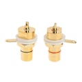 Miniatyrbillede 3 af 5: 2 stk. CMC Guldbelagt Kobber RCA Hun Connector Panelmontering Chassis Connector