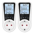 2x Electricity Meter for Socket, with Backlight, LCD Display, Energy Cost Meter, for Electrical Appliances [db]