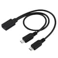 Miniatyrbilde 1 av 4: USB-C / Type-C hunn til 2 x Micro USB hann adapter Y-kabel, total lengde: ca. 30 cm [DB] Ikke spesifisert Not Specified