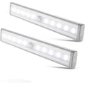 Set med 2 LED-nattlampor med rörelsesensor, skåpbelysning, LED-remsa, självhäftande, strömförsörjning med AAA-batterier (ingår ej)