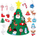 Small DIY Felt Christmas Tree - 17 Ornaments, Wall Decor for Kids