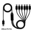 Miniatyrbillede 3 af 5: USB C Splitterkabel USB C-kabel Ideel til Type C-interface Smartphones USB A til USB C Splitterkabel 50cm/150cm/200cm 2m 1 med 6 2m 1 with 6