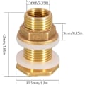 Miniatyrbilde 2 av 5: 2 stk. vanninntak 4,2 cm 1/2\" messing vannkobling for kran / fatkran / regnvannstanker