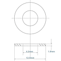 Miniatyrbild 3 av 3: Metallbrickor M4, Platta Brickor 100 Stycken, Rostfri Bricka M4 X 12mm, Bricka I 304 Rostfritt Stål Din9021 / Iso7093-CE db