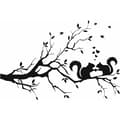 Squirrel on Branches Removable Vinyl Wall Decals for Kids Room 57 cm x 38 cm