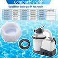 Miniatyrbillede 3 af 5: Sandfilter Aftapningsprop Erstatningsventil Hætte med O-ring til Intex 11456 Sandfilterpumpe Poolventil