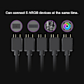 Miniatyrbillede 3 af 5: ARGB 1 til 5 3-Pin 5V Fleksibel Fan RGB Adapter Kabel Computer Kabinet Stik Splitter til MSI 12