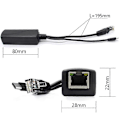 Miniatyrbild 4 av 5: 2-pack 5V Gigabit PoE Splitter, USB Typ C, 48V till 5V 2.4A Adapter, IEEE 802.3Af Kompatibel LGL Black