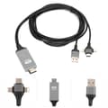 Miniatyrbillede 7 af 7: 3 i 1 HDMI HD-kabel Mobiltelefon skærmprojektionslinje til IOS / Android / Type-C